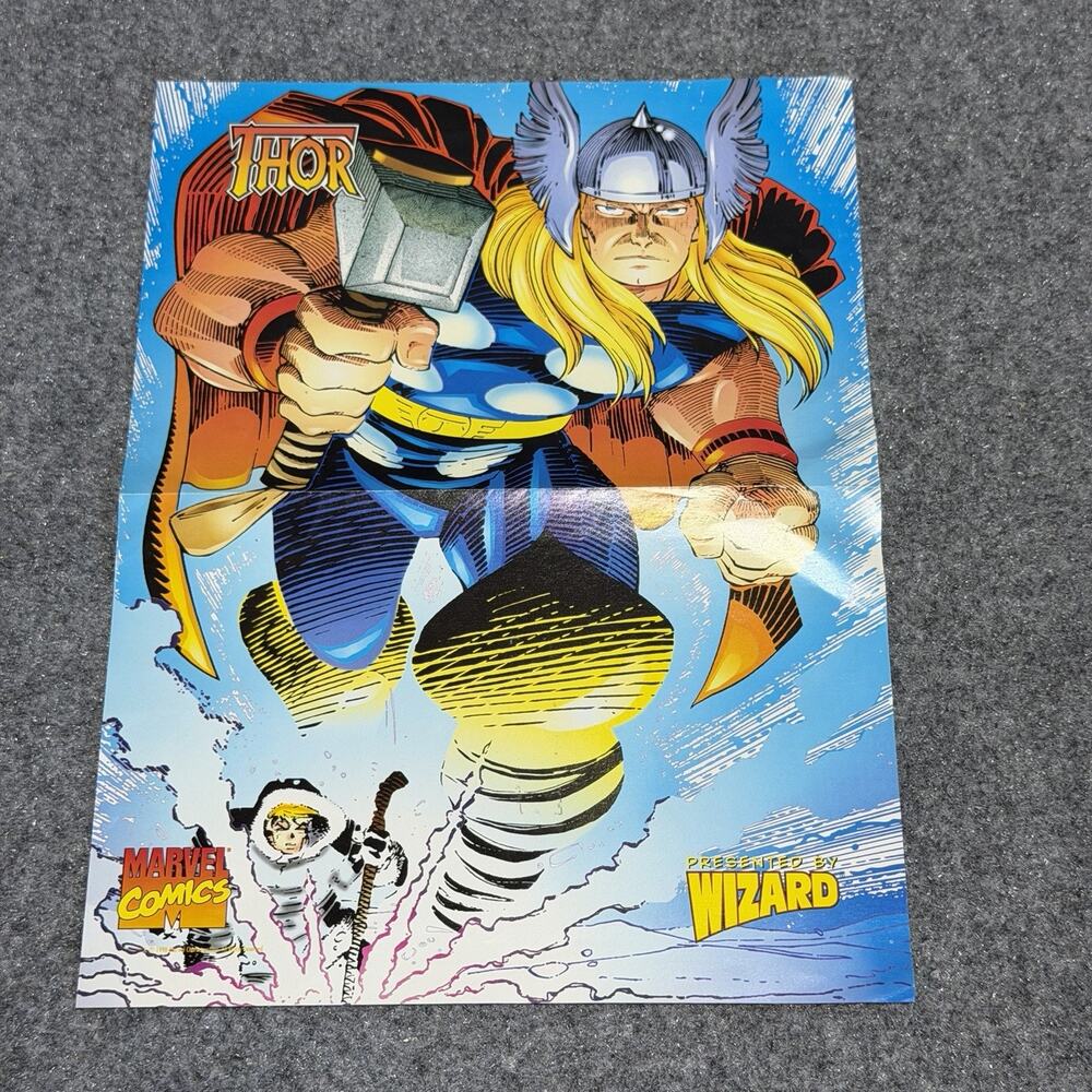 Thor Marvel Comics Thor April 1998 Wizard Fold Out Poster And Calendar 12”x 10”